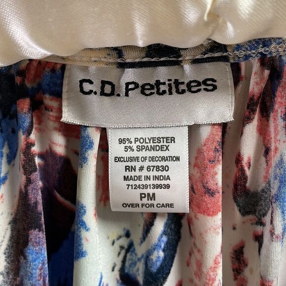 C.D. Petites Ladies Scoop Neck Sequins Blouse, Size PM Petite Medium,Multicolor - Picture 6 of 8